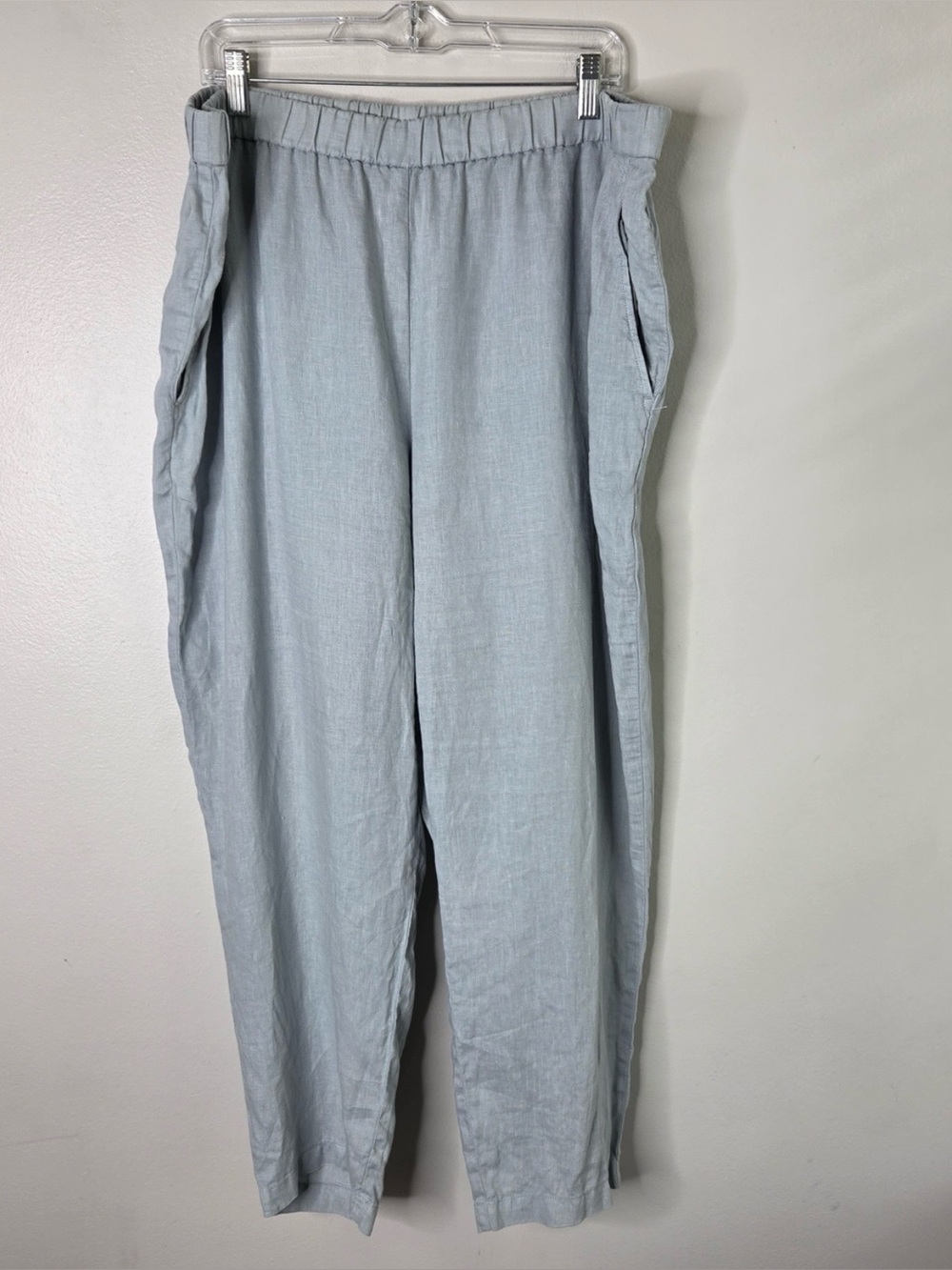 Eileen Fisher Light Blue Linen Tapered Leg Pants-NWT-size 3X